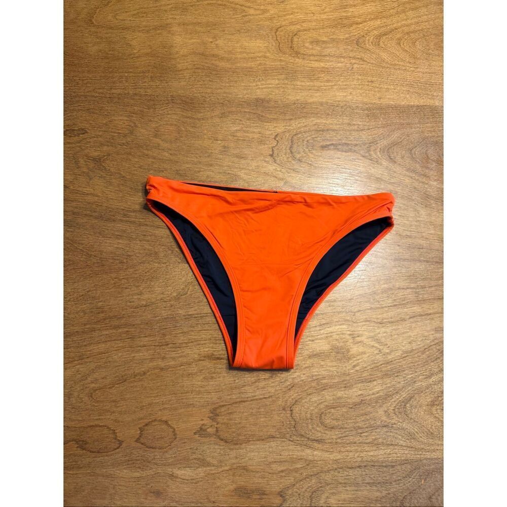 Beautikini Women's Bikini Swim Bottom Swimwear Bathing Suit Solid Orange Small